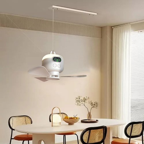 Camping Fan, 8000mAh Ceiling Fan with Remote Control, USB Rechargeable Tent Fan with Detachable Fan-Blades, Camping Fan with 4 Speeds, Ceiling Fan for Bedroom, Camping Outdoor Hanging (White)