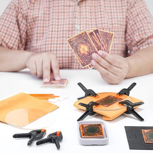 Leinuosen 228 Pcs Trade Card Flattening Kit, Card Cleaning Kit for TCG Collectors Collectible Cleaning Protect Supplies