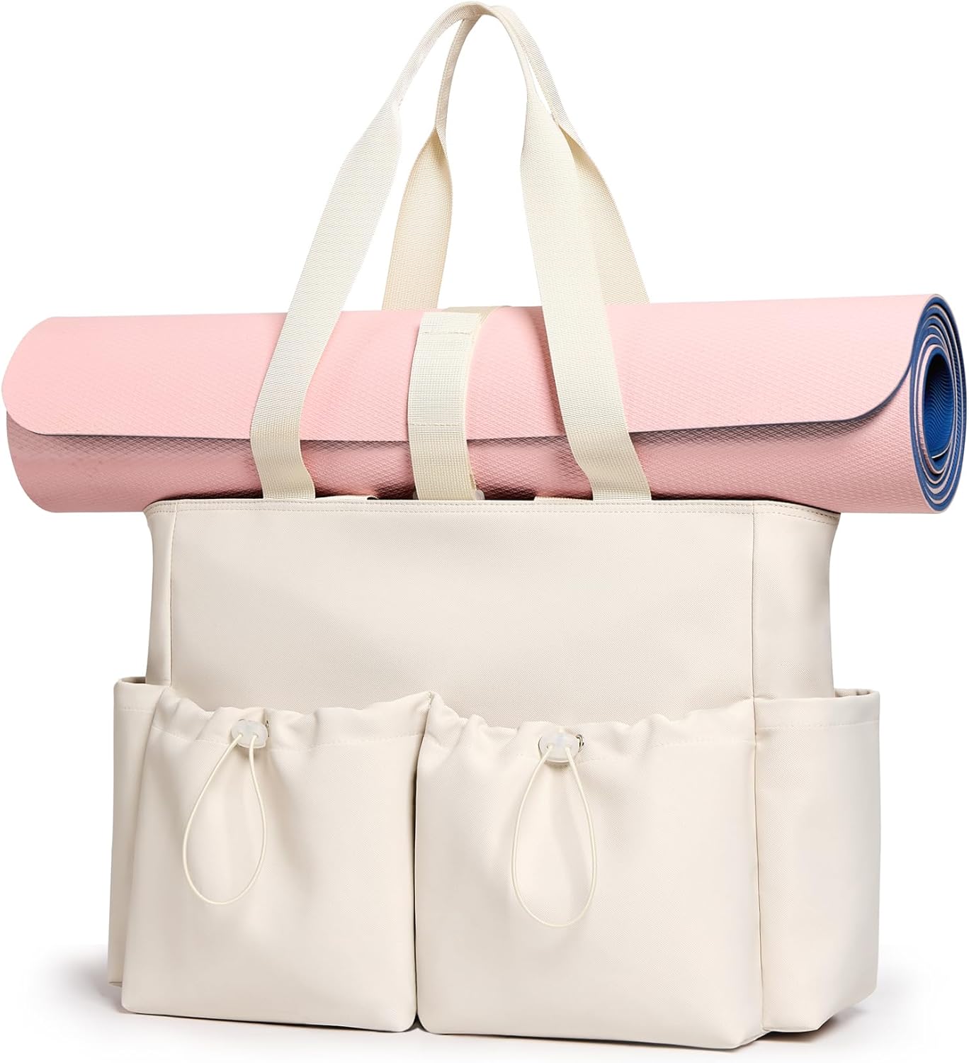 KALIDI Yoga Mat Bag Gym Bag for Women Tote with Pockets, Workout Bag Handbag with Zipper for Travel Sport Pilates Work Commute