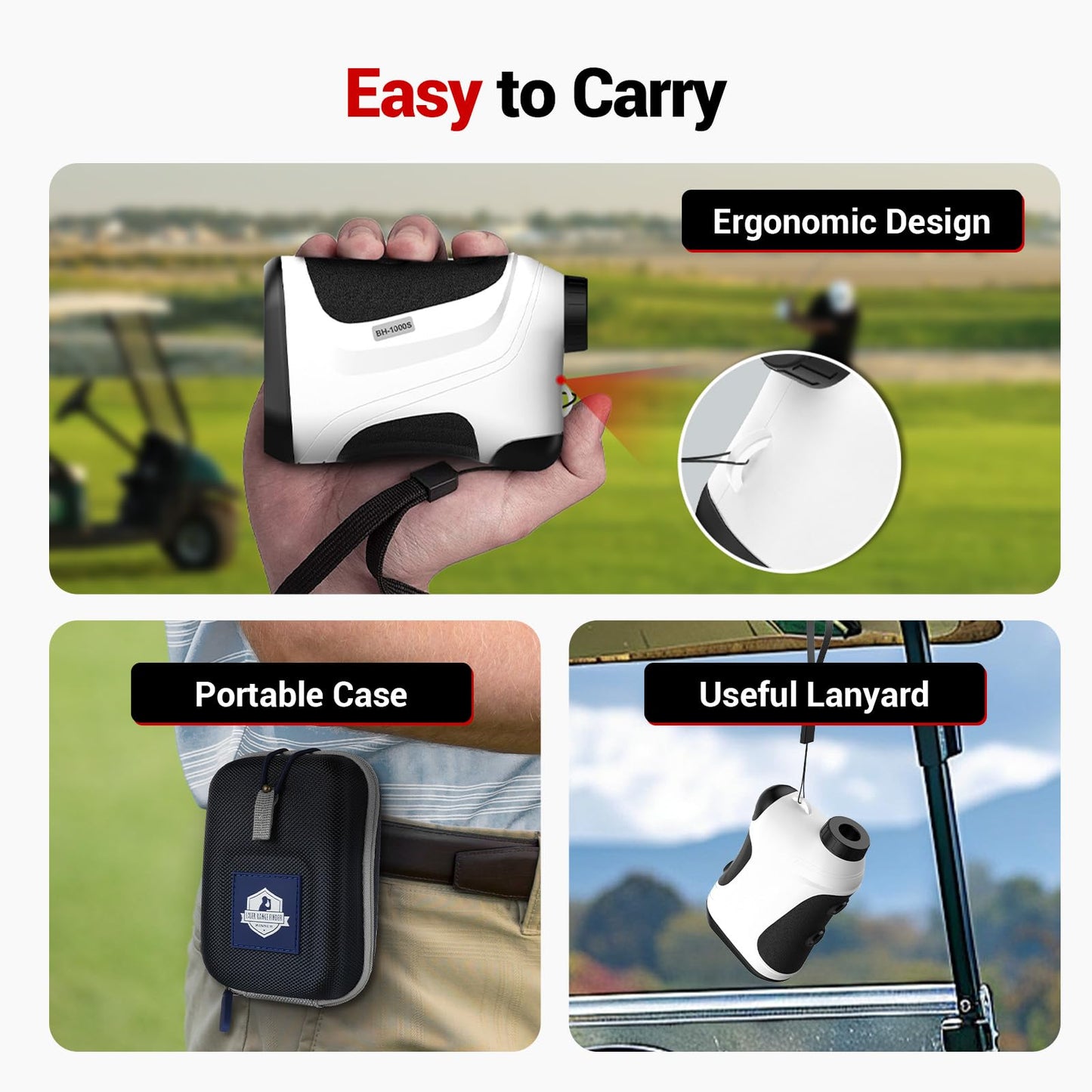 Golf Rangefinder with Slope Switch | Pin-Lock Vibration & 7X Magnification | 1200 Yards Reliable Distance | Durable, Replaceable CR2-3V Battery | Premium Golfing Accessories for Men & Women
