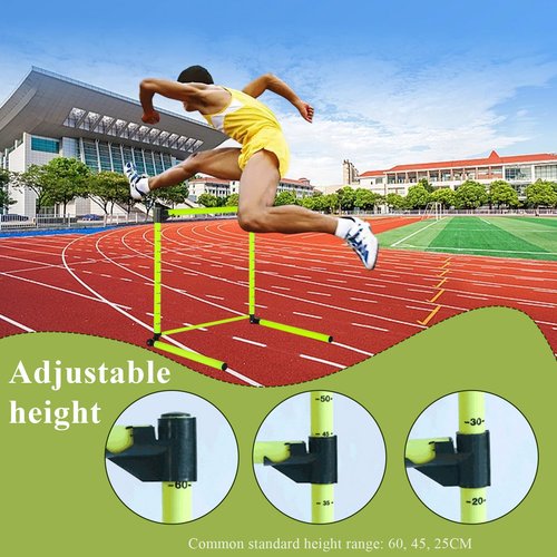 QHERQRFN Adjustable Hurdles with Scale 23.62'' 2 Pcs Detachable Agility Training Equipment for Track Soccer & Football, Indoor & Outdoor Use, Ideal for Athletic Jumping & Speed Drills (Green)
