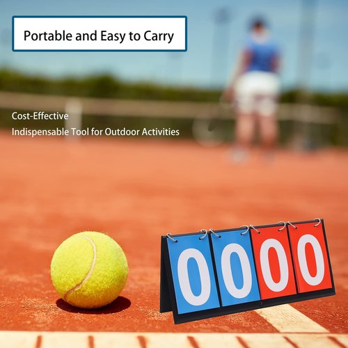 ZUFECY Table Top Scoreboard, Score Keeper Flipper Scoreboard for Basketball Tennis Badminton Sports (4-Digit)