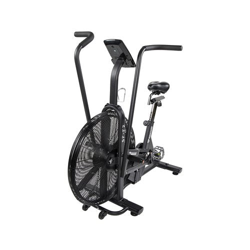 Fitvids Upright Fan Bike with Adjustable Seat and Handlebars for HIIT and Cardio Training, Black