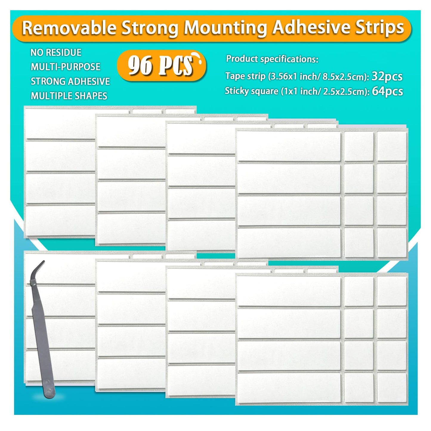 Birllaid Double Sided Tape for Walls, Picture Hanging Strips Removable Mounting Adhesive Tape for Hanging Picture Poster Decorations