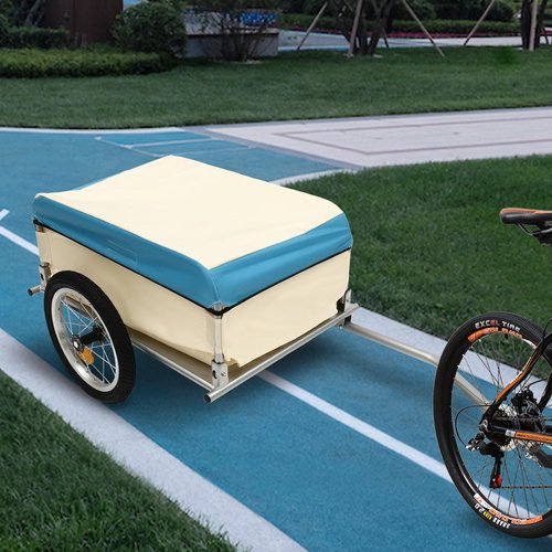 Bike Cargo Trailer, Multi-Purpose Foldable Transportation Storage Cart,Heavy-Duty Bicycle Wagon Cart,110.23lbs Load Capacity for Camping,Moving Houses,Grocery Shopping