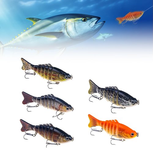 5PCS Robotic Fishing Lure, 2025 Upgrade Swimming Bait for Freshwater & Saltwater, Bionic Fishing Lures That Swim by Itself, Walleye Trout Perch Bass Lure for Beginners (5PCS-B)