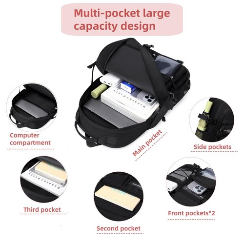 Laptop Backpack For Teen Boys Girls Durable Bookbag Middle High School Bag Women Men Waterproof Travel Daypack (BLack)