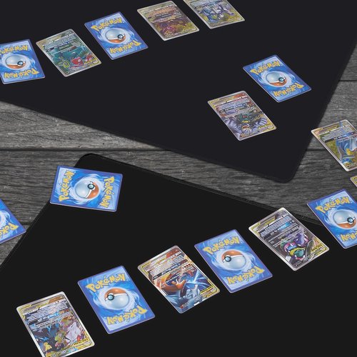 Biouai MTG Playmat for TCG Card Playing Game - 2Pcs Black Stitched Play Mat with Tube for Cards Gameplay, MTG, Yugioh, Magic The Gathering (24 x 14 inch)