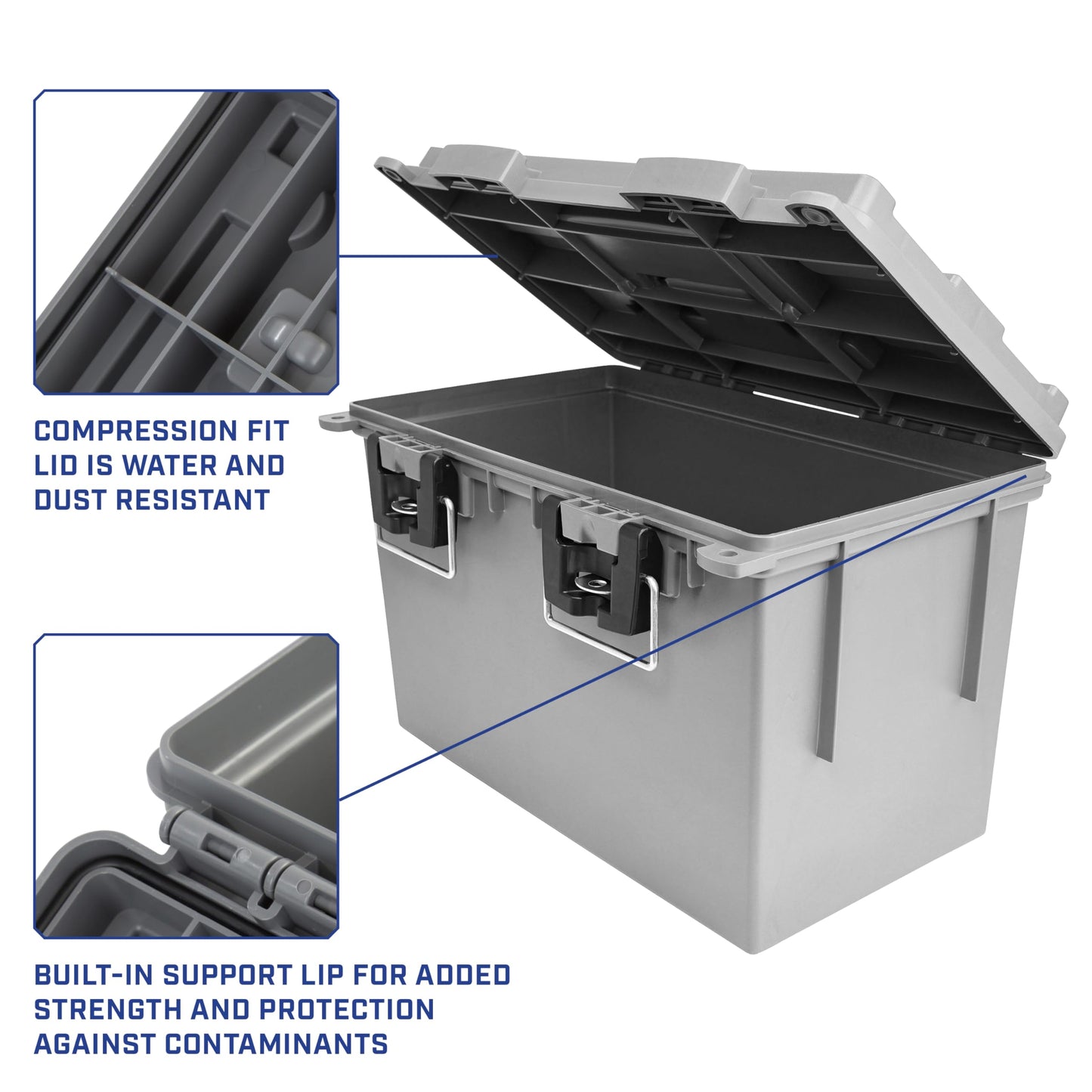Sheffield 12766 XL Storage Bins With Lids, Stackable Storage Bins, Lockable Containers with Lids, Plastic Containers for Home, Classroom, and Dorm
