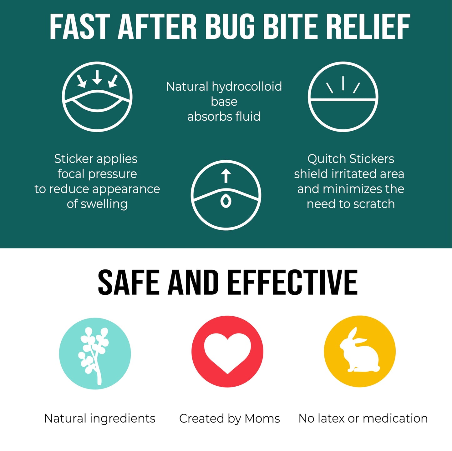 quitch Bug Bite Itch Relief Patch, Mosquito Post Bite Patch for Kids