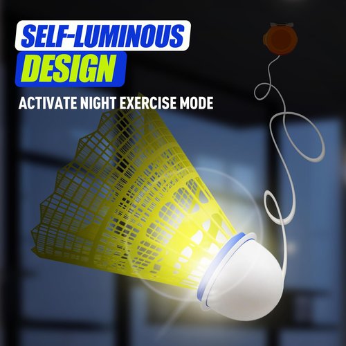 Scappof Single Player Badminton, 2025 New Adjustable Automatic Rebound Shuttlecock, Single Player Badminton Trainer, Badminton Rebound Trainer for Indoor Self Practice at Home (3pcs Balls)