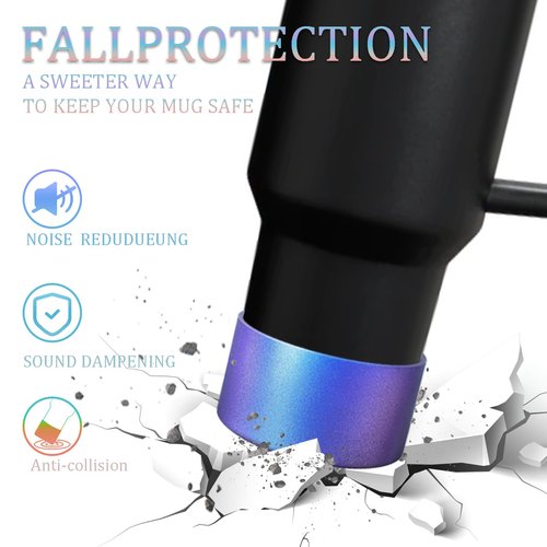 DEWJDFSC Gradient Protective Silicone Boot,Compatible with Stanley Cup 20/30/40Oz,for Hydroflask Boot 12-24Oz,More Bottles with 2.95in Bottom for Stanley Cup Accessories（Navy-Blue）