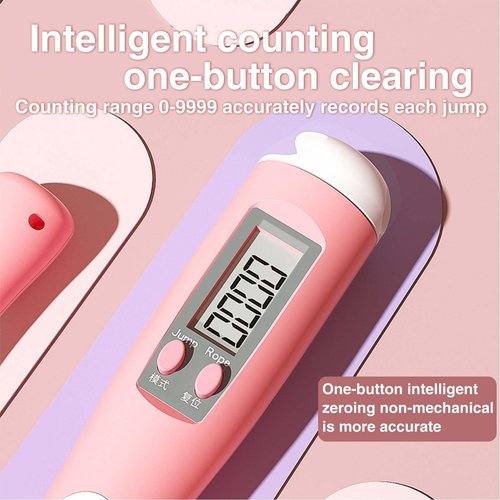 Jump Rope, Speed Jumping Rope with Calorie Counter, Adjustable Digital Counting Jump Rope with Ball Bearings and Alarm
