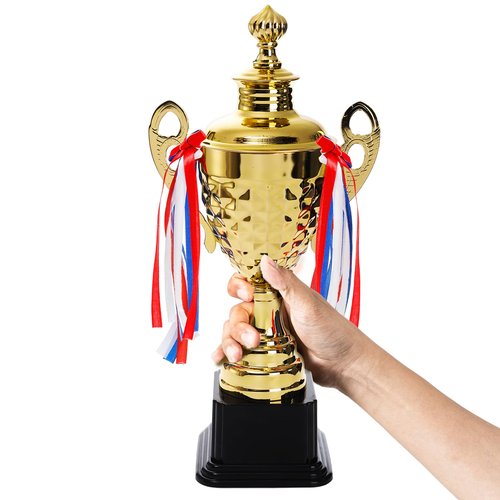 Fasmov Large Trophy Cup for Custom Trophy Keepsake, Gold Award for Sports, Tournaments, Competitions, 14.5 inches