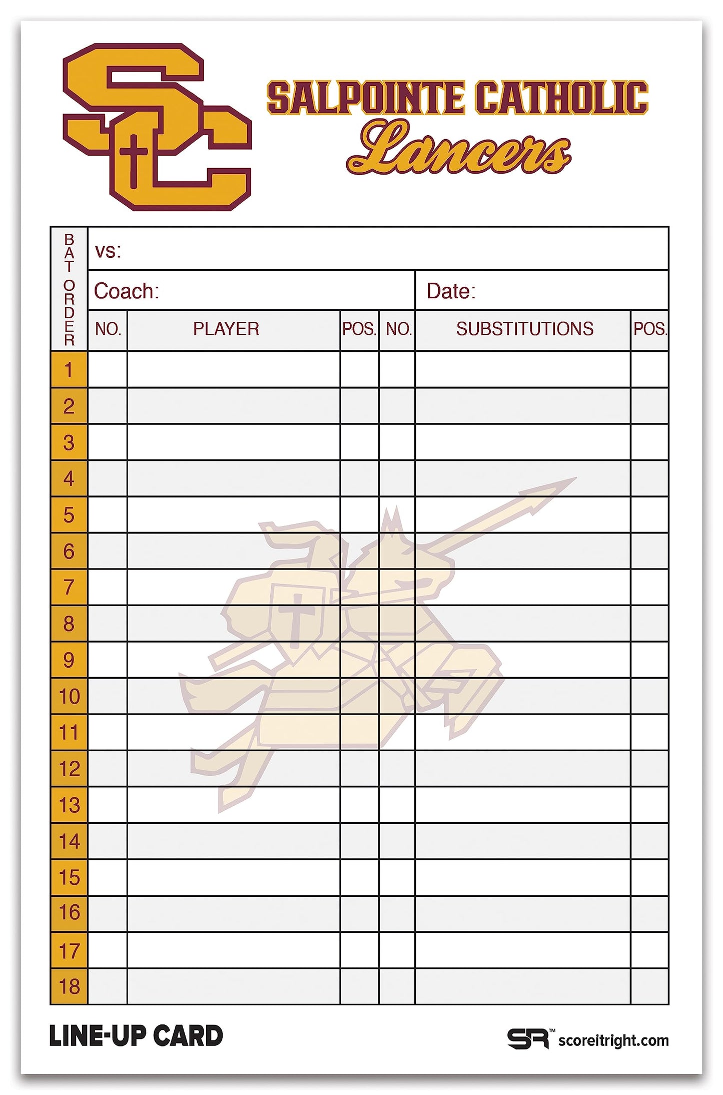 Score It Right Custom Baseball/Softball Lineup Cards – Personalized Lineup Cards – 32-Pack 4 Part Carbonless Paper Lineup Cards for Softball and Baseball – 5.5 x 8.5-inch Cards