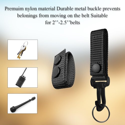 6Pcs Nylon Duty Belt Keepers for Duty Belt, Tactical Belt Loop Clip Molle Key Holder With Double Snaps - Police Security Law Enforcement Accessories