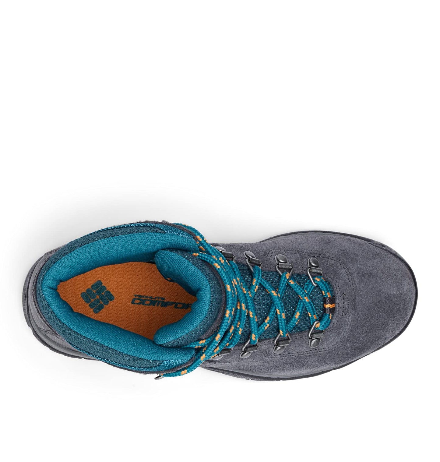 Columbia Womens Newton Ridge Plus Waterproof Amped, Shark/River Blue, 9