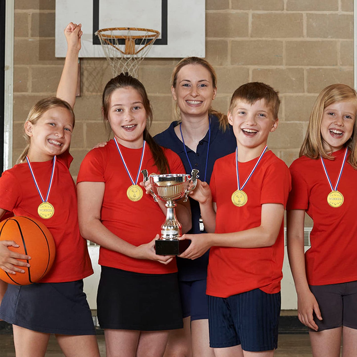 Pllieay 24 Pieces 2 Inch Winner Medals Gold Award Medals Gold Prizes for Sports, Competitions, Party Favors and Awards