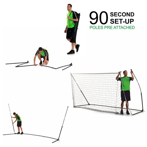 QUICKPLAY Kickster Soccer Goal Range – Ultra Portable | Quick and Easy Set Up | Includes Net and Carry Bag | Available in 7 Sizes | Backyard Soccer Net for Kids & Adults [Single Goal]