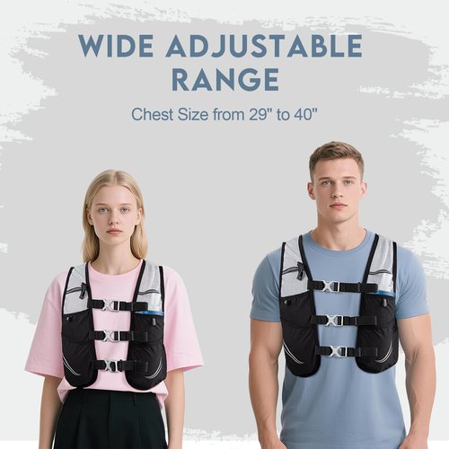 Running Hydration Vest, Lightweight Water Backpack for Running, Water Pack Backpack with 500ML TPU Hydro Water Flask, Water Vest for Running Women, Men