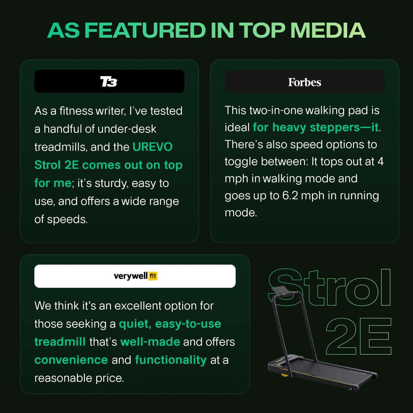 UREVO Strol 2E Smart 2-in-1 Folding Treadmill, Compact Walking Pad with Safety Handle, Plug and Play, Dual LED Display, Workout APP, Walking or Running for Home Office, Remote Included, Tangerine