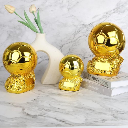 Trophy Replica, Football Trophy Decor, Soccer Ball Trophy, Resin Soccer Trophy Replica for Athlete World Cup Football Match Commemoration Memorial Award (6IN)