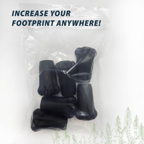 TREKOLOGY Black Trekking Pole Tips Replacement (New 6pc Pack)