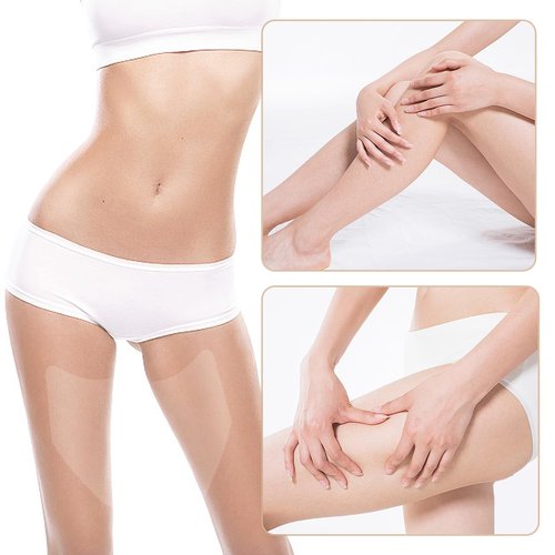 WOLAIYE Thigh Lift Anti Chafing Friction Tape Patches, Chafe Protection Thigh Inner Adhesive Sticker, Clear Invisible Waterproof Skin Pads, 12PCS