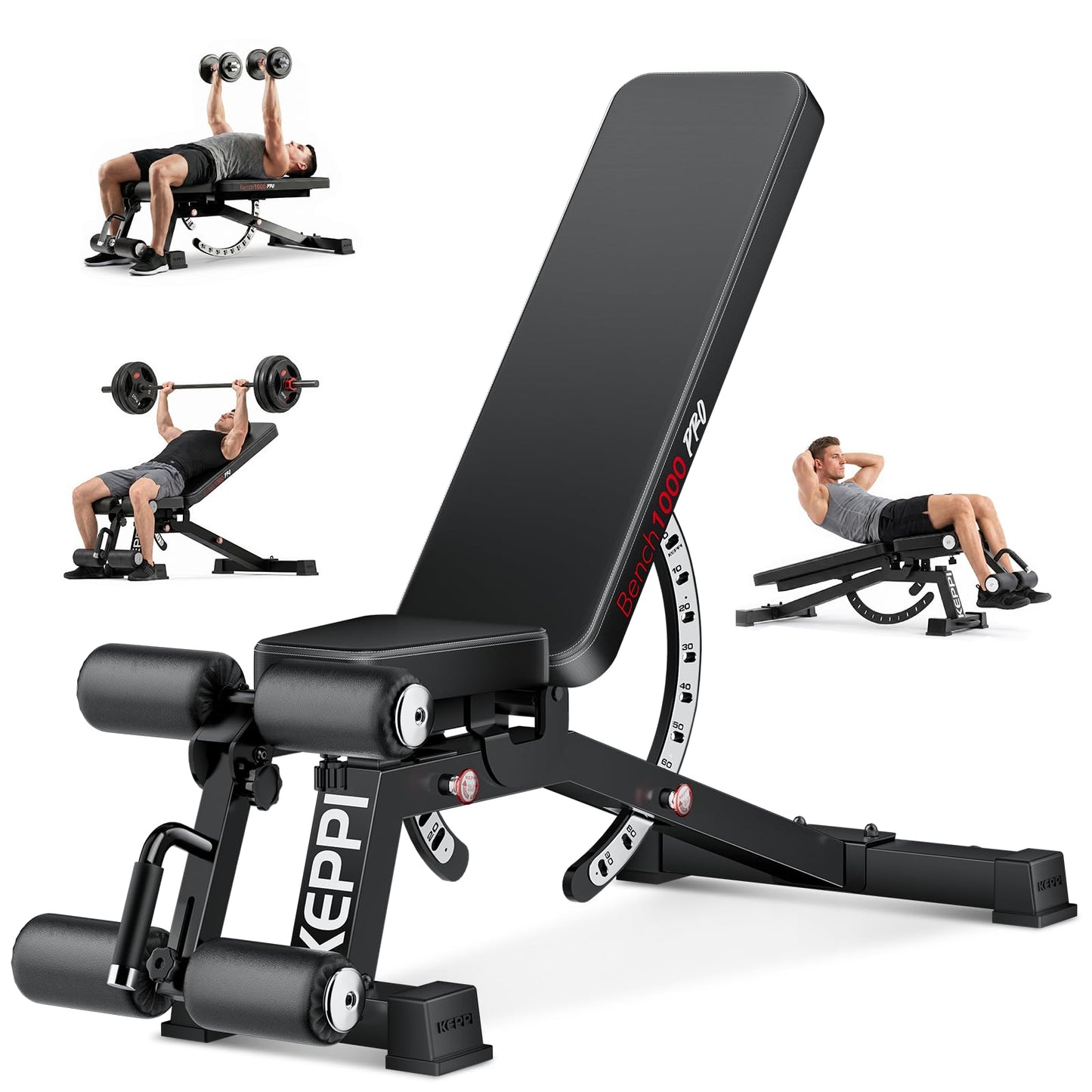 Adjustable Weight Bench, Commercial Grade 1200LB Workout Bench Press Set for Home Gym Strength Training Exercise, Incline Bench with 12+3 Adjustable Backrest&Seat Positions for Full Body Fitness
