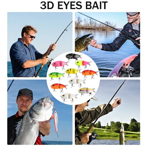 Mini Glide Bait Bass Fishing Lure | Slow Sinking Multi-Jointed Swimbait with Double Hook | Lifelike Swimming Action for Freshwater & Saltwater | Ideal for Bass, Trout, and Predatory Fish (003)