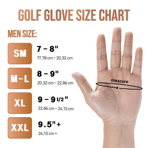Copper Tech Golf Gloves Men Right Handed Golfer & Left Handed Golfer (2 Pack) | Copper Compression Joint Support | Flexible & Comfortable Fit with Premium Leather | Tacky Reinforced Palm Pad with Grip
