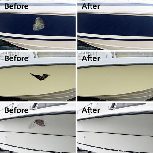 FENFANDAS Fiberglass Boat Repair Kit (Color Match), Gel Coat Repair Kit for Boats, Marine Fiberglass Repair Kit for Boats, Epoxy Filler for Boats, Fiberglass Repair Kit Fix Holes Chips Pits Cracks