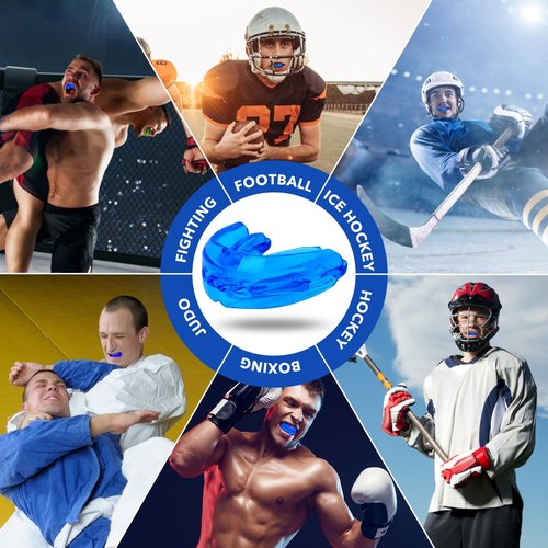 Mouth Guard Sports Youth Adult, Mouthguard for Braces Sparring Mouth Guard,Double Braces, Soft, No Boiling Required, Football, Taekwondo, Jujitsu and Karate.