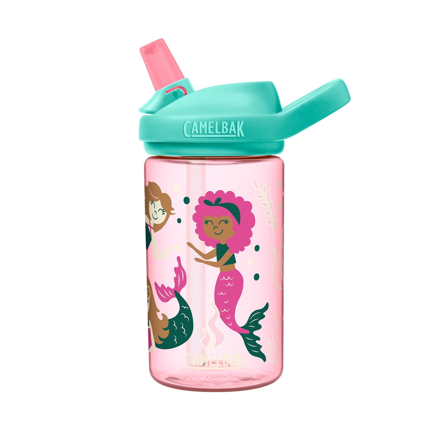 CamelBak Eddy+ Kids Water Bottle with Bite Valve Straw, Leak‑Resistant Easy‑Sip Design for Everyday Hydration, 14oz, Mindful Mermaids