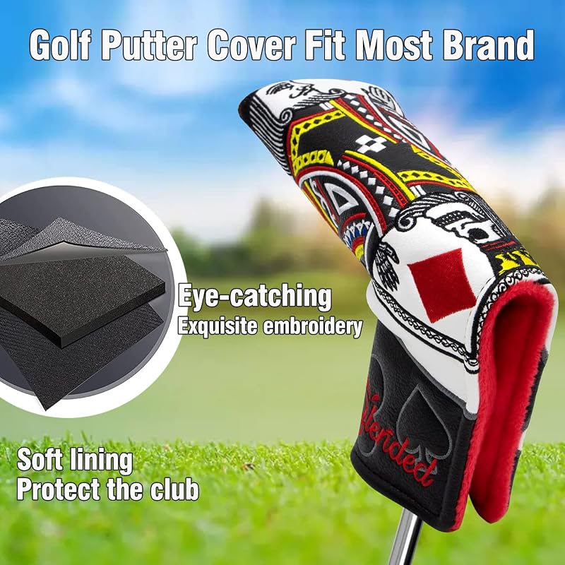 Blade Putter Head Cover with Magnetic Closure - Golf Mallet Driver/Blade Pvc Leather, 3-Layer Protection, For Most Brands - Variation: Blade Putter
