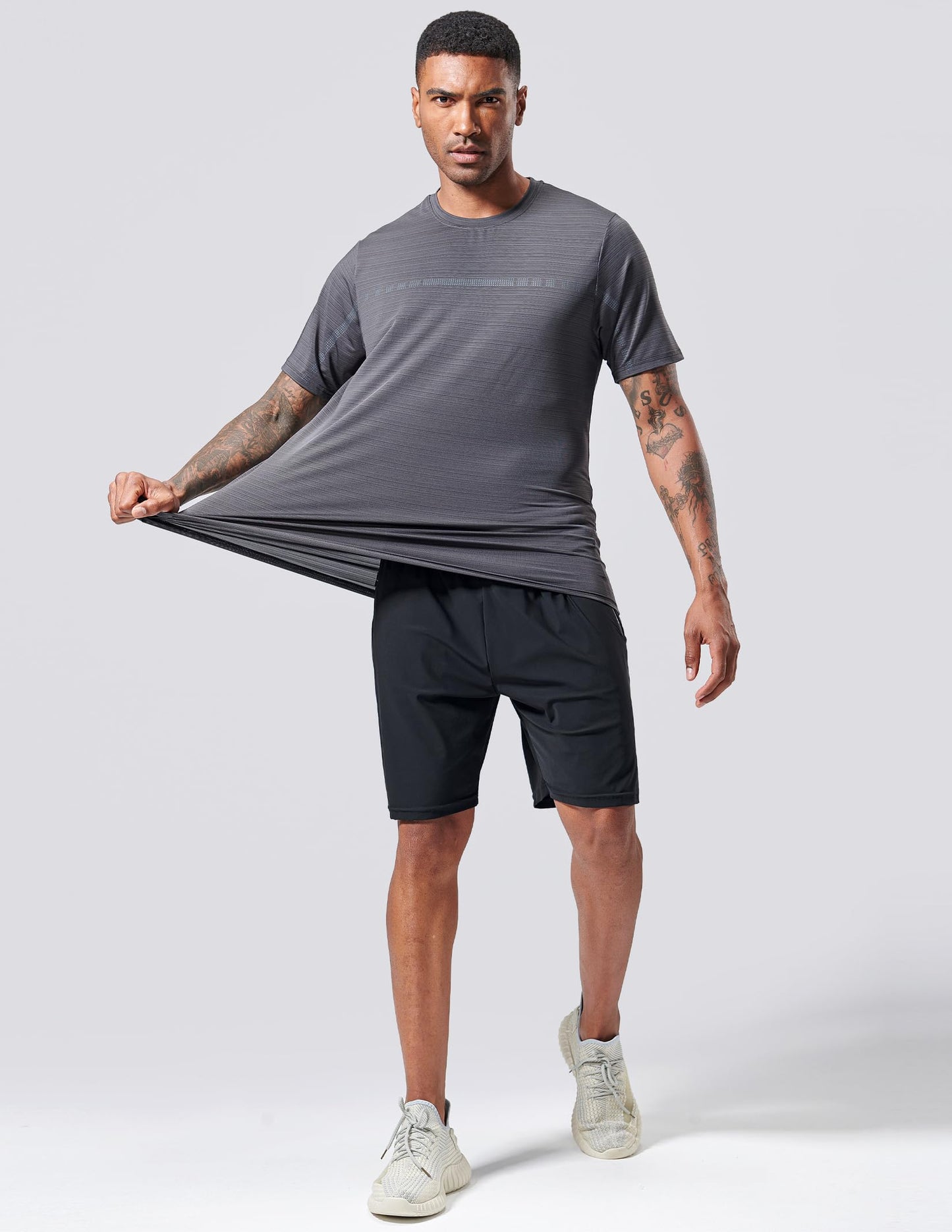 5 Pack Men’s Active Quick Dry Crew Neck T Shirts | Athletic Running Gym Workout Short Sleeve Tee Tops Bulk (Set 12, 3X-Large)