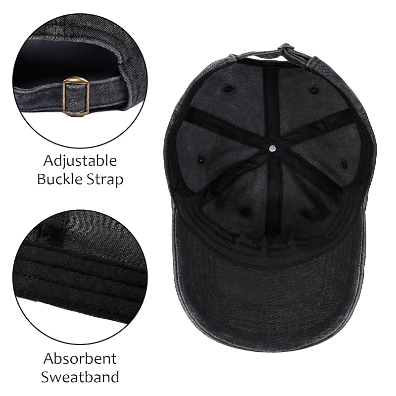 Embroidered Washed Denim Baseball Cap for Women & Men - Adjustable One Size (Variation: Jesus)