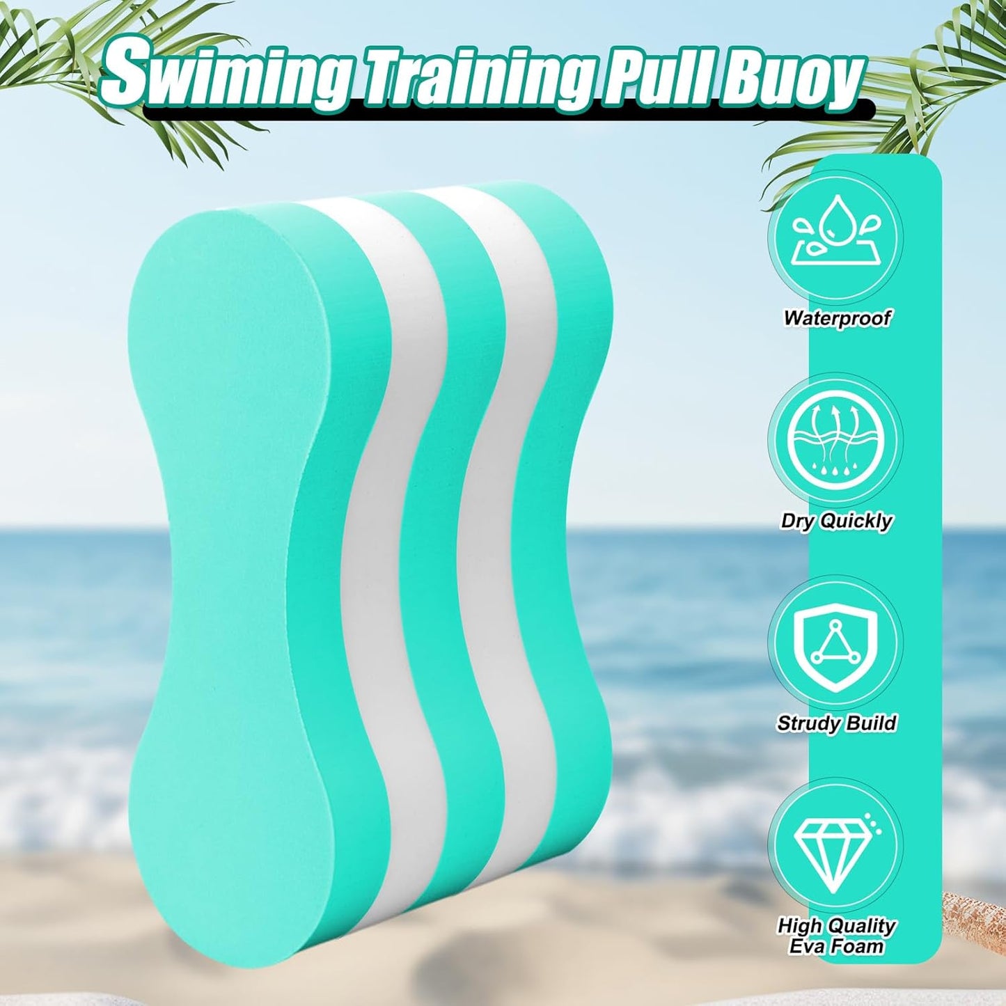 2 Pcs Swimming Kickboard Pull Buoy Set Training Aid Float Pull Buoy Leg Float Swimming Training Equipment Accessories for Hand Leg Adults Children Beginners Exercise Fitness