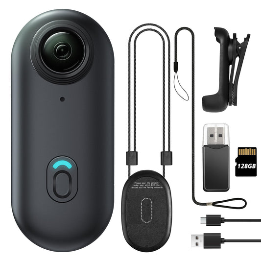 128GB FHD 1080P Mini Body Camera, Wearable Action Body Cam, Thumb Size Hands Free Recording Body Worn Camera, Premium Portable Camcorder Mount Anywhere for Security, Work, Guard, Travel (Black)