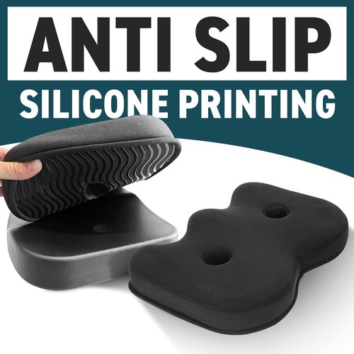 Rowing Machine Seat Cushion Compatible with Concept 2 Rower - Seat Pad for Comfort & Support - Also Fits Hydrow, Peloton & More - Rowing Accessories (Black)
