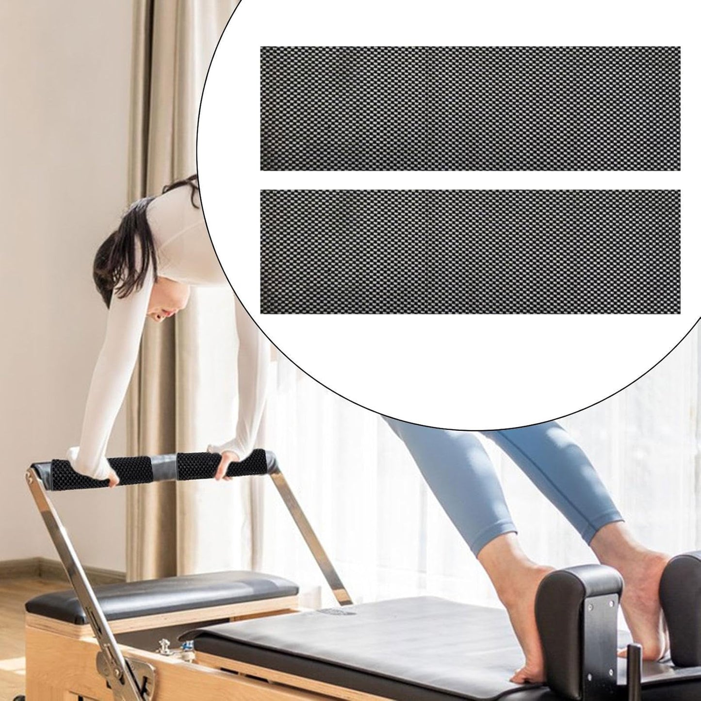 1 Pair Pilates Nonslip Mat Gripper Pad Pilates Reformer Mat Anti Skid for Women Men for Body Building Indoor Home Gym Fitness