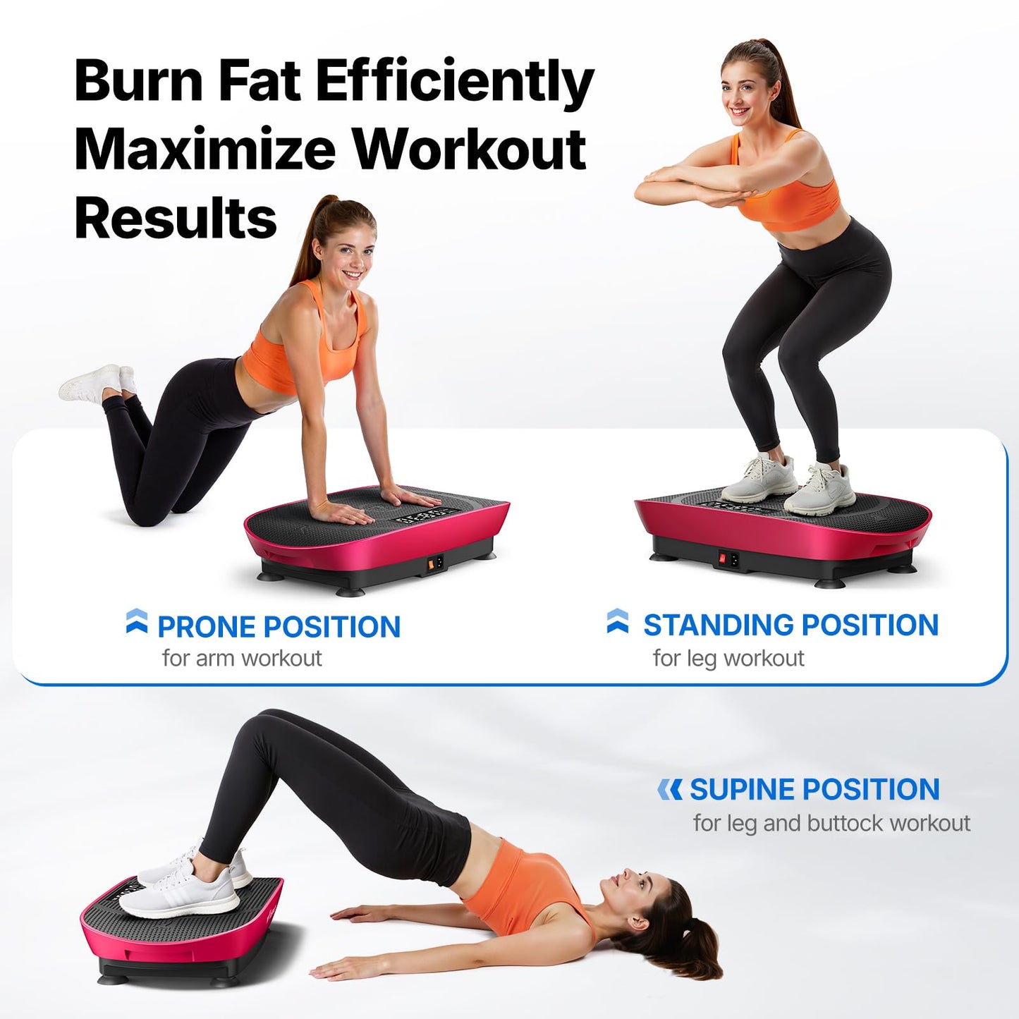 MERACH Vibration Plate Exercise Machine, Curved Vibration Plate for Lymphatic Drainage Weight Loss, Vibrating Plate with Real-Time Calorie Tracking on LED Display, Workout Equipment for Home Women Men