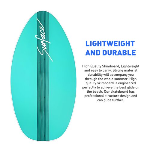 Skimboard Surface Brand - 40 Inch Skim Boards for Beach Adults ＆ Kids, High Gloss Coat Wooden Skim Board for Beginners, Durable Lightweight Wood Body Board