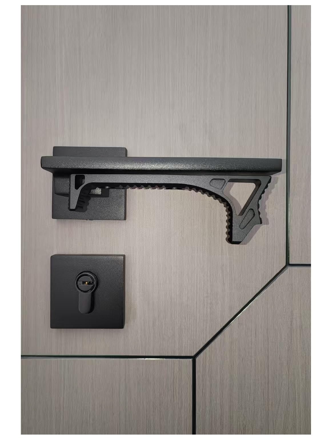 SQHYBAG Black Aluminum Door Handle Set Replacement Threaded Handle Kit for Door Assembly