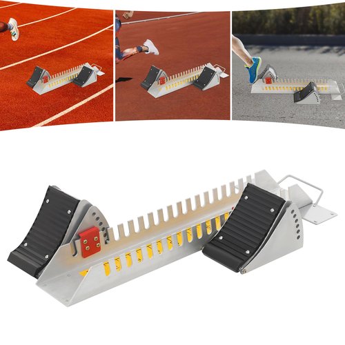 IOENC Track and Field Starting Block, Adjustable Starting Blocks for Sprinting, 77.5x30.5cm 6-Angle Pedals with Anti-Slip Spikes, Professional Training Equipment for Indoor/Outdoor Track Running, Gym