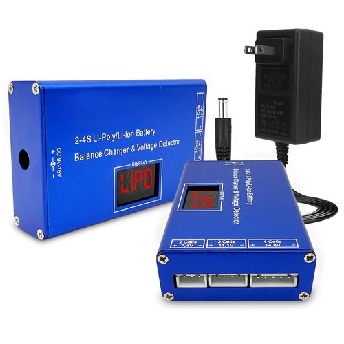Airsoft Battery Charger LiPo Balance Charger for Lipo/Li-Ion Battery with Wireless Voltage Meter, Overcharge Protection Fast Charging and Safety Cut Off for 7.4V 11.1V 14.8V Airsoft RC Lithium Battery