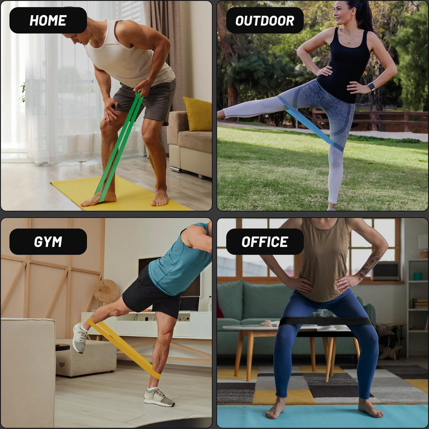 Resistance Bands, 12 PCS Pull Up Assistance Bands Exercise Bands Workout Bands for Men Women, with Door Anchor,Carry Bag for Fitness Training, Body Stretching, Physical Therapy, Muscle Training