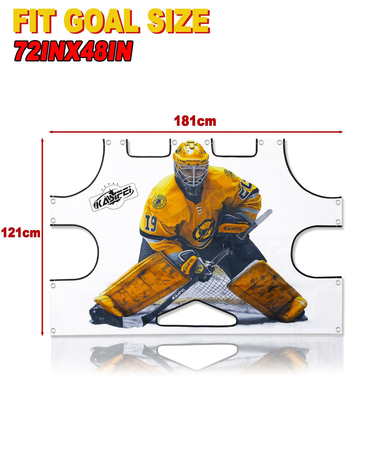 KASIFEI Hockey Net Goalie Targets - Shooter Tutor -Hockey Goal Targets for Practicing Shooting Accuracy - Hockey Training Equipment (72" (W) x 48" (H))