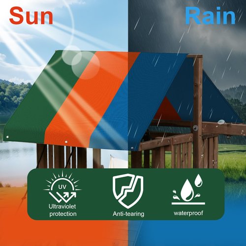 Playset Canopy Replacement,52“ x 94” Playground Canopy,Swing Set Replacement Tarp for Swing Play Set Outdoor,Kids Playground Roof Cover,Outdoor Swingset Shade,Sunshade Snow Proof Tent Cover