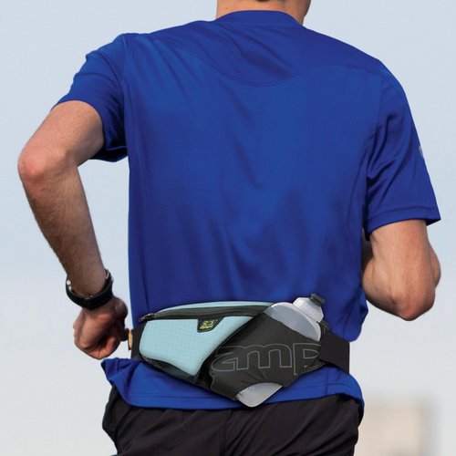 Amphipod High Five-K Bottle Pack, Runners Hydration Waist Belt for 5K/10K, Ultra Running & Walking, Men & Women - Slate/Viz - 16 oz